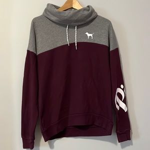 PINK, grey and maroon women’s sweater in size S